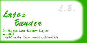 lajos bunder business card